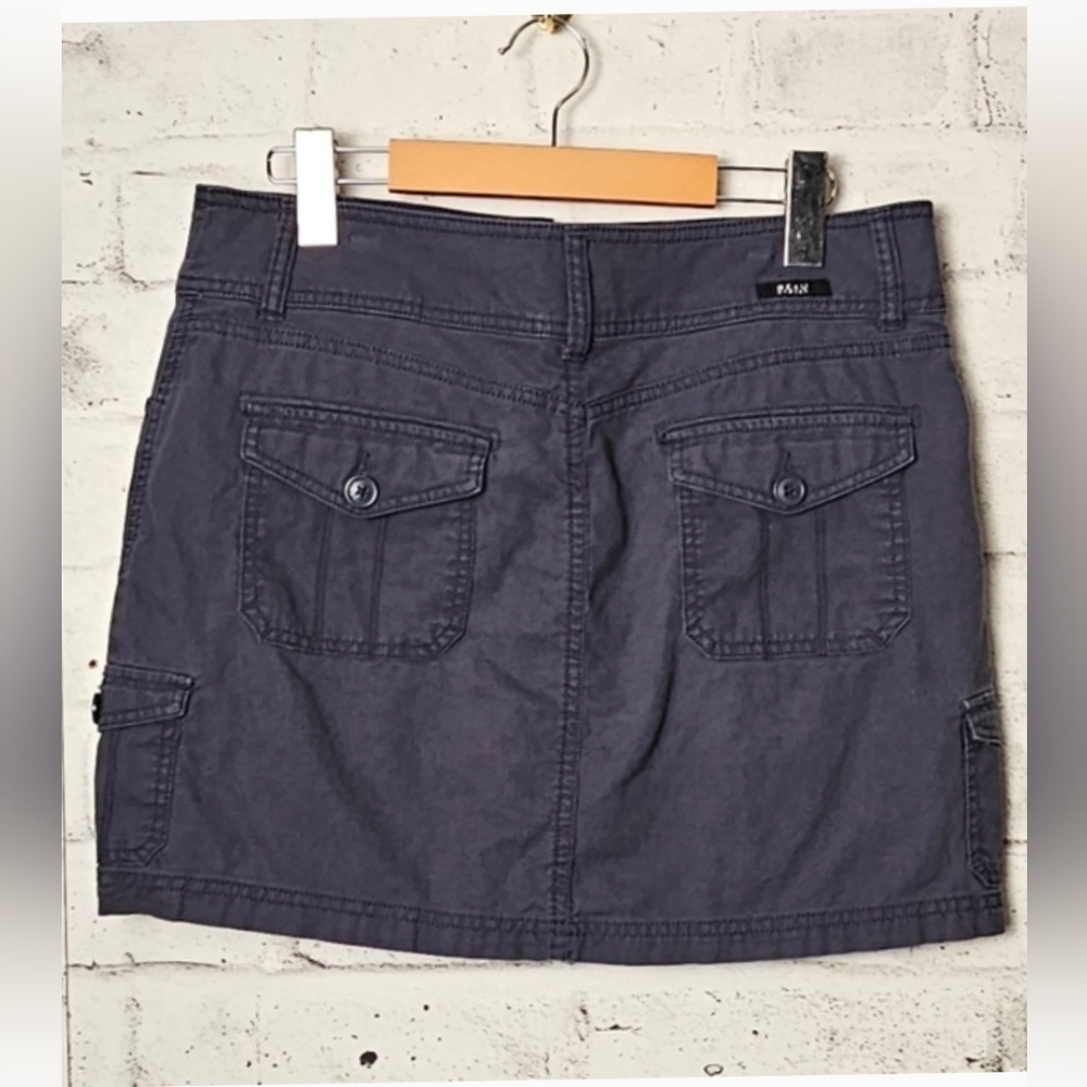 Beau Dawson Linen Blend Cargo Mini Skirt Gray Utility Womens 8 - Picture 2 of 7